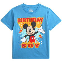 Camiseta de Cumpleaños Disney - Mickey Mouse, Cars y Toy Story (3T-7), Talla 5-6, Mickey Brillante