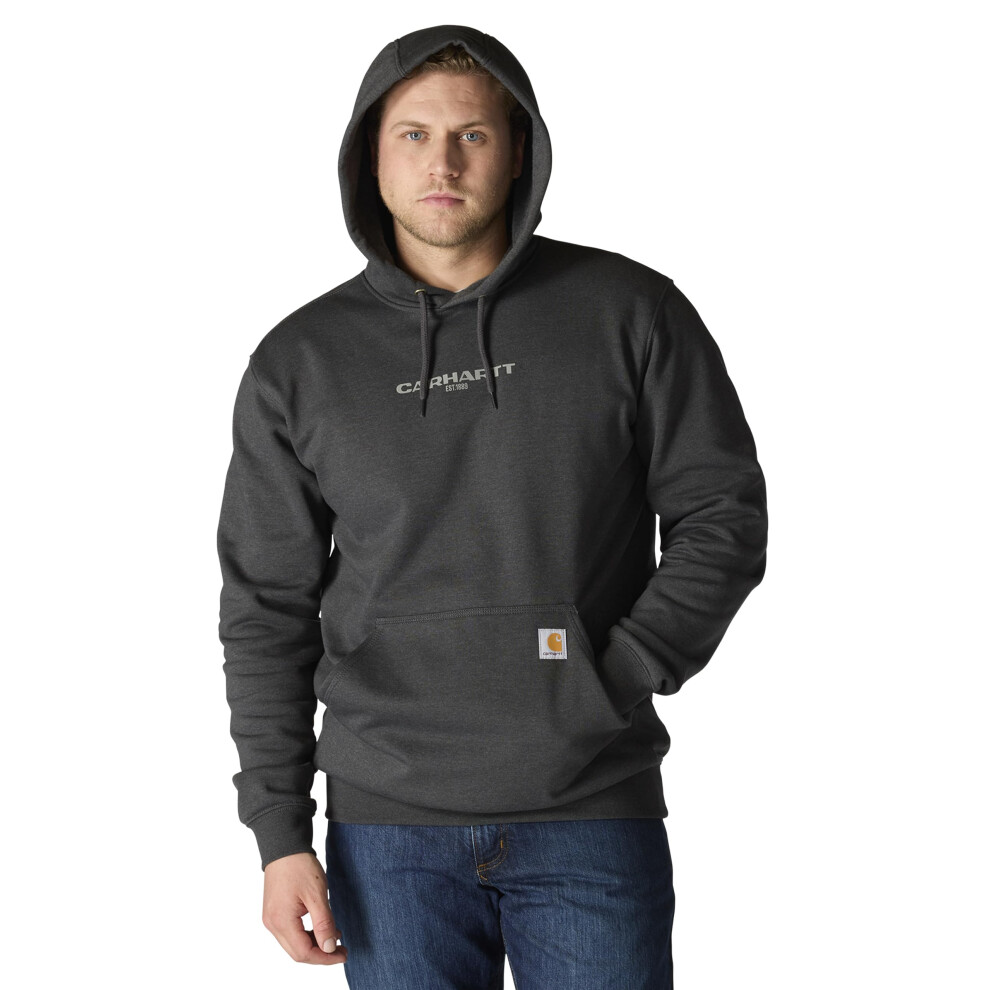 Carhartt Men's Rain Defender Loose Fit Midweight 1889 Graphic Sweatshirt, Carbon Heather, 3X-Large