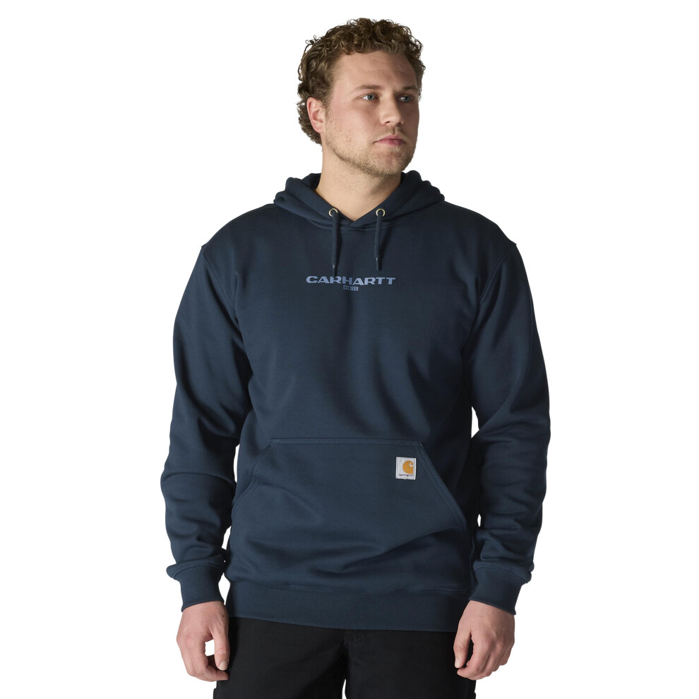 Carhartt Men's Rain Defender Loose Fit Midweight 1889 Graphic Sweatshirt, New Navy, X-Large