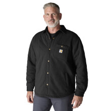 Carhartt Herren Rain Defender lockere Passform schwerer gesteppter Snap-Front Shirt Jac, Schwarz, Klein