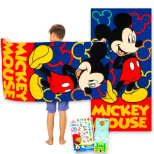 Disney Mickey Mouse Strandtuch-Set - Bundle mit 27" x 54" Mikrofaser Pooltuch, Tattoos, mehr