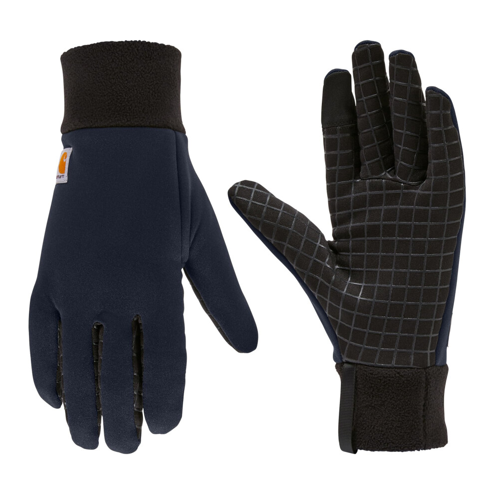 Carhartt Men's Stretch Fleece Liner Glove, Navy Black, Medium