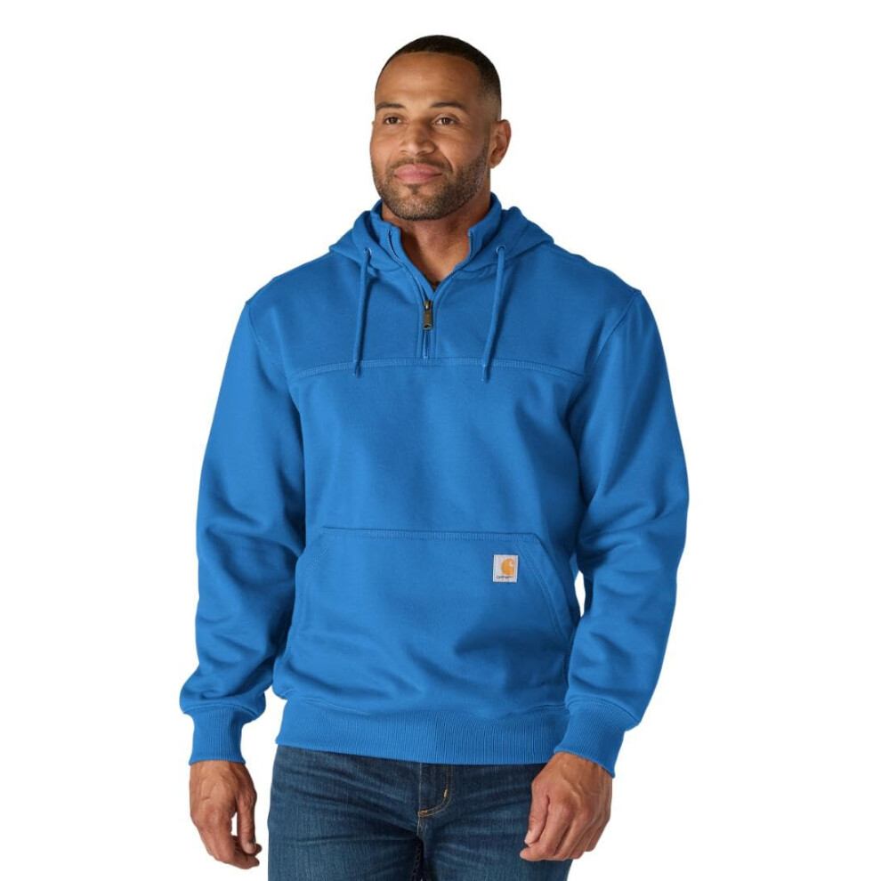 Carhartt Men's Rain Defender Loose Fit Heavyweight Quarter-Zip Sweatshirt, Dark Horizon Blue, Large