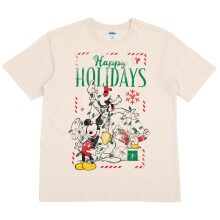 Disney Mickey Mouse Weihnachten Herren T-Shirt Elfenbein Beige X-Large
