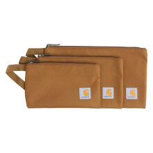 Carhartt Utility Zipper Pouch Set, langlebige wasserabweisende Organizer im Dreierpack, Carhartt Braun