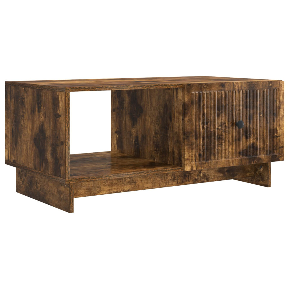 Vidaxl Coffee Table Smoked Oak 90 X 50 X 40 Cm Engineered Wood Brown
