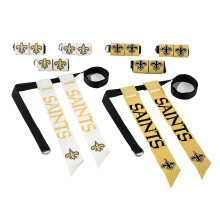 Franklin Sports Conjuntos de Fútbol Flag NFL New Orleans Saints - Cinturones y Banderas para Niños y Adultos