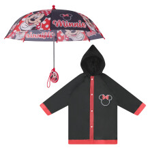 Disney Barnparaply och Regnrock, Minnie Mus Svart Regnset för Flickor, MEDIUM, ÅLDER 4-5