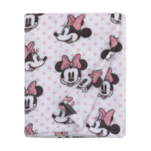 Disney Minnie Mouse, Rosa, Weiß und Schwarz, Superweiche Plüsch Babydecke