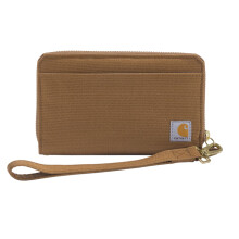 Carhartt Women's Nylon Duck Lay-Flat Clutch Wallet, Carhartt Brown