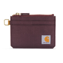Carhartt womens Wallet, Rugged Leather and Canvas for Women, Available in Multiple Styles & Colors Wallet, Nylon Duck Zippered (Deep Wine), One Size U