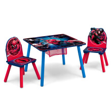 Ensemble de Table et Chaises Spider-Man pour Enfants avec Rangement (2 Chaises Incluses) Certifié Greenguard Gold, Bleu/Rouge