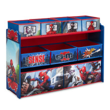 Organisateur de jouets Marvel Spider-Man Deluxe 9 bacs par Delta Children, certifié Greenguard Gold