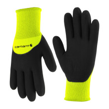 Carhartt Men's Thermal-Lined Full Coverage Nitrile Glove, High Vis Lime, Medium