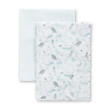 Delta Children Couvertures de Receuil 100% Coton Muslin 47x47 po (Pack de 2), Vie Marine