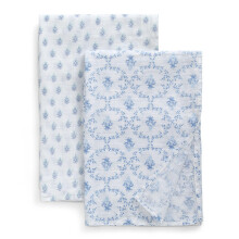 Delta Children Couverture Muslin 100% Coton pour Bébé - 47x47 Pouces (Pack de 2), Botanique Bleu