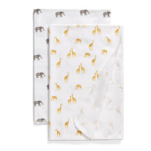 Delta Children Couvertures en Flanelle 100 % Coton pour Bébé - 30x30 Pouces (Pack de 2), Amis de la Savane