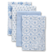 Couvertures de réception en mousseline de coton 100% Delta Children - 47x47 pouces (pack de 4), motifs bleus