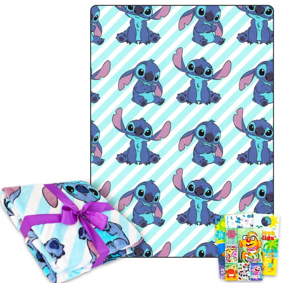 Disney Lilo And Stitch Fleece Blanket Set - Bundle With Soft Lilo And Stitch Blanket Plus Tattoos, More For Kids, Adults, Children | Cozy Lilo And Stitch Fle