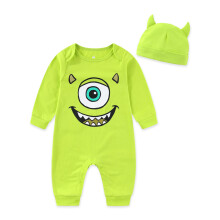 Disney Monsters Inc. Mike Wazowski Baby Jungen Overall mit Mütze 2-teiliges Set für Neugeborene