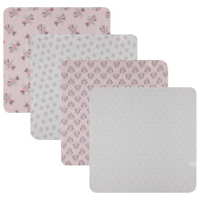 Disney Baby Lot de 4 Couvertures - 100% Coton Flanelle, 28" x 28" - Mickey, Minnie, Pooh, Stitch ou Angel