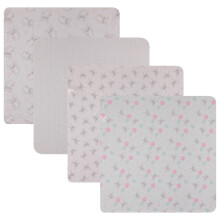 Disney Baby 4er-Pack Empfangsdecken - 100% Baumwollflanell, 28" x 28" - Mit Mickey, Minnie, Pooh, Stitch oder Angel