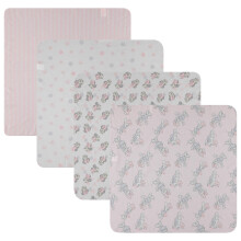 Disney Baby 4er-Pack Empfangsdecken - 100% Baumwollflanell, 28" x 28" - Mickey, Minnie, Pooh, Stitch oder Angel