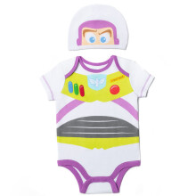 Disney Pixar Toy Story Buzz Lightyear Newborn Baby Boys Cosplay Bodysuit and Hat Set 0-3 Months