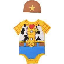 Disney Pixar Toy Story Woody Neugeborene Babykostüm Bodysuit und Mütze Set 0-3 Monate