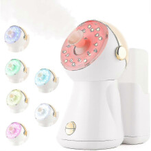 Professional Nano Ionic Facial Steamer with Led Light Therapy Deep Cleansing Pore Cleaning Device Fo