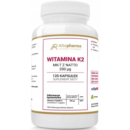 Alto Pharma Witamina K2 Mk-7 200Μg 120 kapsułek