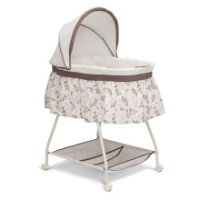 Delta Children Deluxe Sweet Beginnings Berceau - Lit Portable avec Lumières et Sons, Feuilles Tombantes
