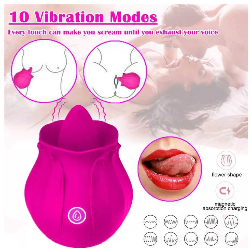 Tongue G-spot Clit Licking Vibrator Dildo Oral Sex Toys For Women