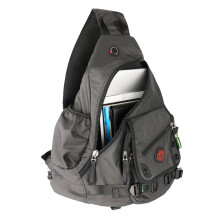 Kawei Knight Mochila Sling Grande para Portátil, Bandolera Mensajero, Viaje (A-Negro)