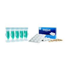Tricovit Tablets and Forte Hair Lotion Serum Set - With Androgen and DHT Blockers For Thinning Hair - Promotes Stronger, Thicker Hair For Men and Wome
