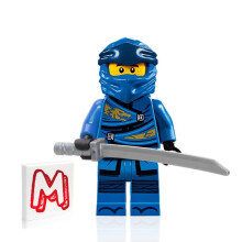 LEGO NINJAGO Minifigur - Jay (Legacy) mit Schwert und Displayständer 70670