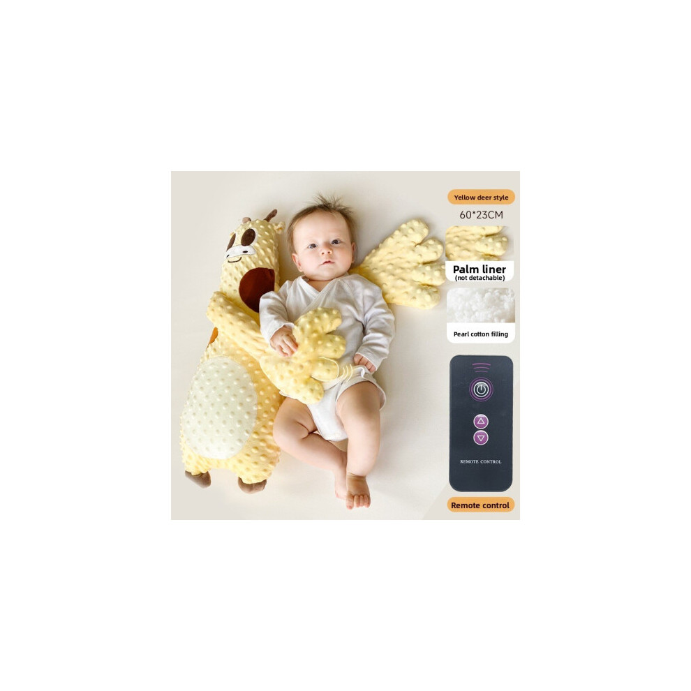 (Yellow) Toddler Giraffe Shape Sleep Soothing Hand Palm Toy Leep Dolls Aid Companion Yellow