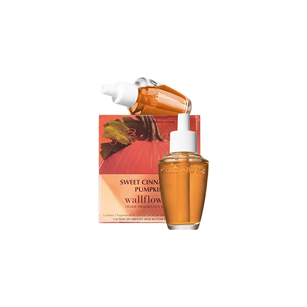 Bath & Body Works Sweet Cinnamon Pumpkin Wallflowers Home Fragrance Refills, 2-Pack (1.6 Fl Oz Total)