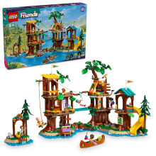 LEGO Friends Adventure Camp Tree House Toy with Doll Accessories, Summer Toy Playset for Kids with 5 Mini Dolls and 5 Animal Toy Figures, Awesome Gift