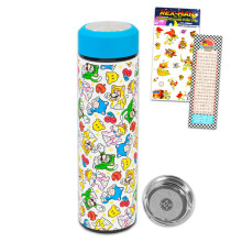 Super Mario Water Bottle Set with Infuser and Strainer - Bundle with Insulated Drinking Bottle Plus Stickers Activity Book, More | Mario Drinking Cup