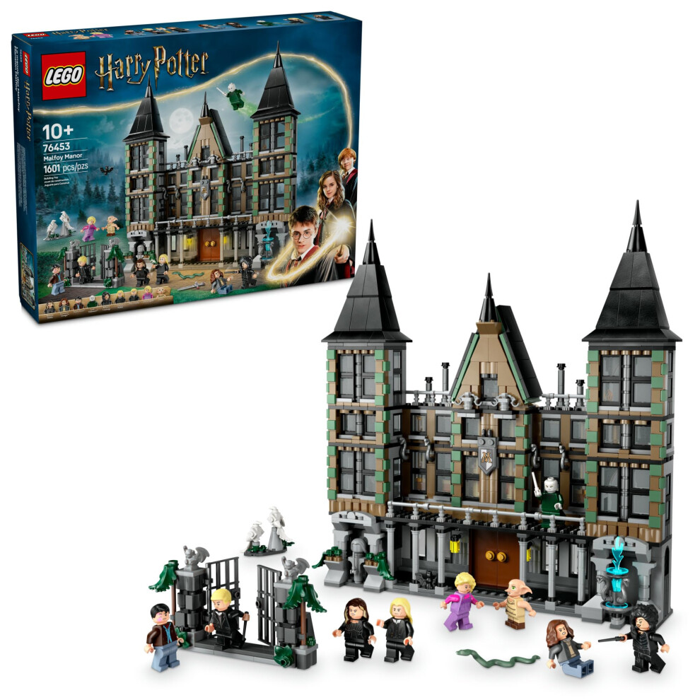 Lego Harry Potter Malfoy Manor Building Toy - Harry Potter Toy For Boys And Girls, Ages 10+ - Collectible Kids Toy For Fans - Includes 9 Minifigures