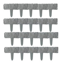Lot de 20 Bordures de Jardin Sans Creuser, Bordures de Pelouse pour L'Aménagement Paysager, Clôture en Plastique Imitation Pierre