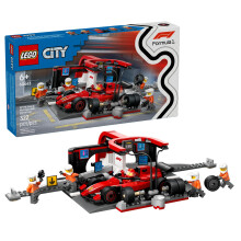 LEGO City F1 Pit Stop & Pit Crew with Ferrari Car Toy - Model Race Car Toy Building Playset for Kids, Boys and Girls, Ages 6+ - F1 Collectible for Fan