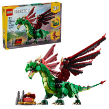 LEGO Creator 3 en 1 Dragón Medieval - Juguete de Construcción con 3 Opciones: Dragón, Serpiente de Mar o Fénix