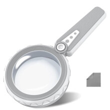 10X Magnifying Glass with Light, USB Rechargeable LED Handheld Magnifier, for Low Vision Seniors, Reading,Jewelry, Coins