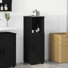 vidaXL Bathroom Cabinet Black 30 x 35 x 95 cm Engineered wood & Metal