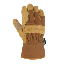 Carhartt mens Insulated Grain Leather Work With Safety Cuff Cold Weather Gloves, Brown, Small US
