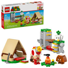 LEGO Super Mario Captain Toads Camp Building Toy - Pretend Play Set for Kids, Ages 6+ - Building Blocks for Boys & Girls W/Toad, Goomba, & Turnip Toy