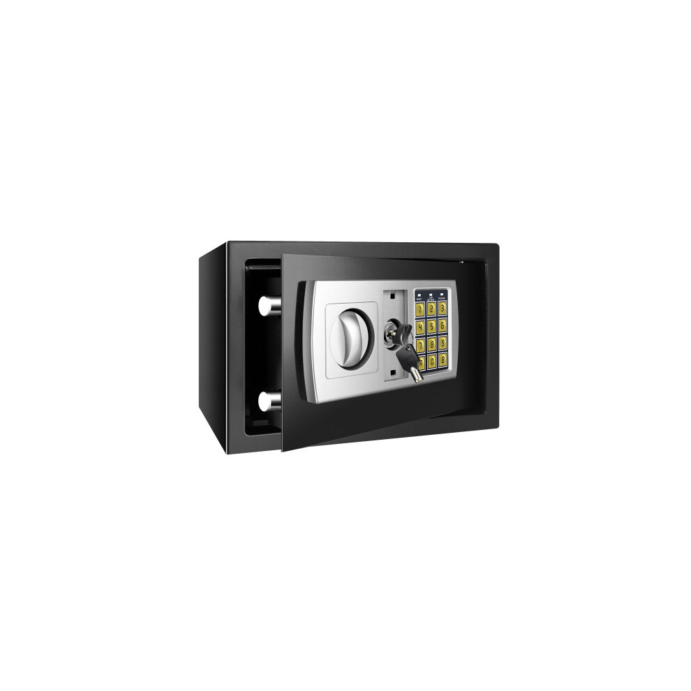 (4.6L(23X17x17cm) White) Digital Security Safety Box Keypad Lock And Keys Steel Electronic Safe Box For Money Jewelry Cash Important File 4376699334372