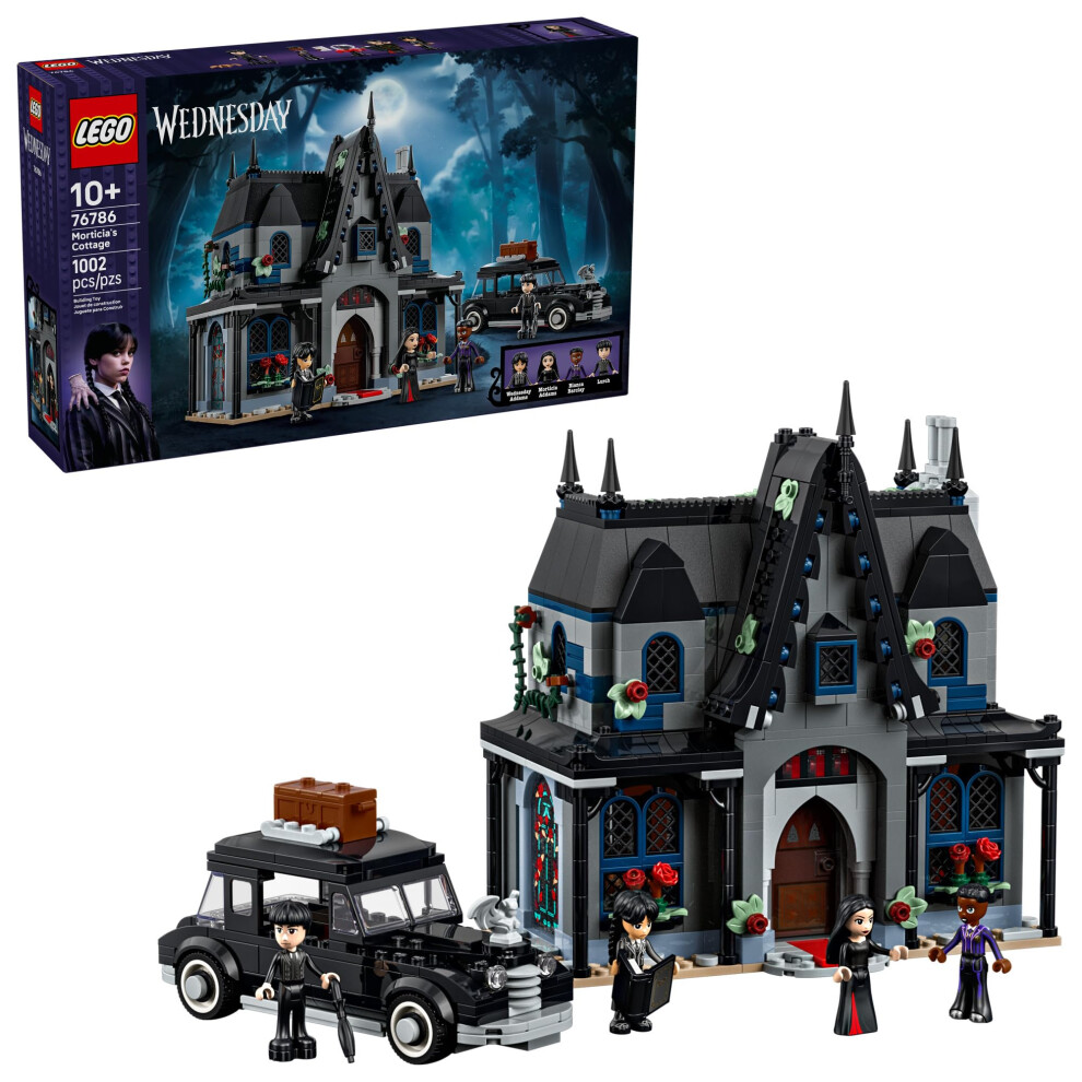 Lego Wednesday Morticias Cottage Building Toy - Pretend Playset With Buildable Car For Kids, Ages 10+ - W/Morticia, Lurch, Bianca, & Wednesday Addams
